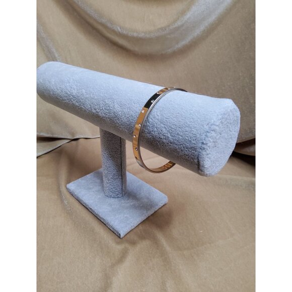 Vintage Vintage Swarovski Crystal Goldtone / Silvertone Bangle Bracelet, prelove - Picture 6 of 16